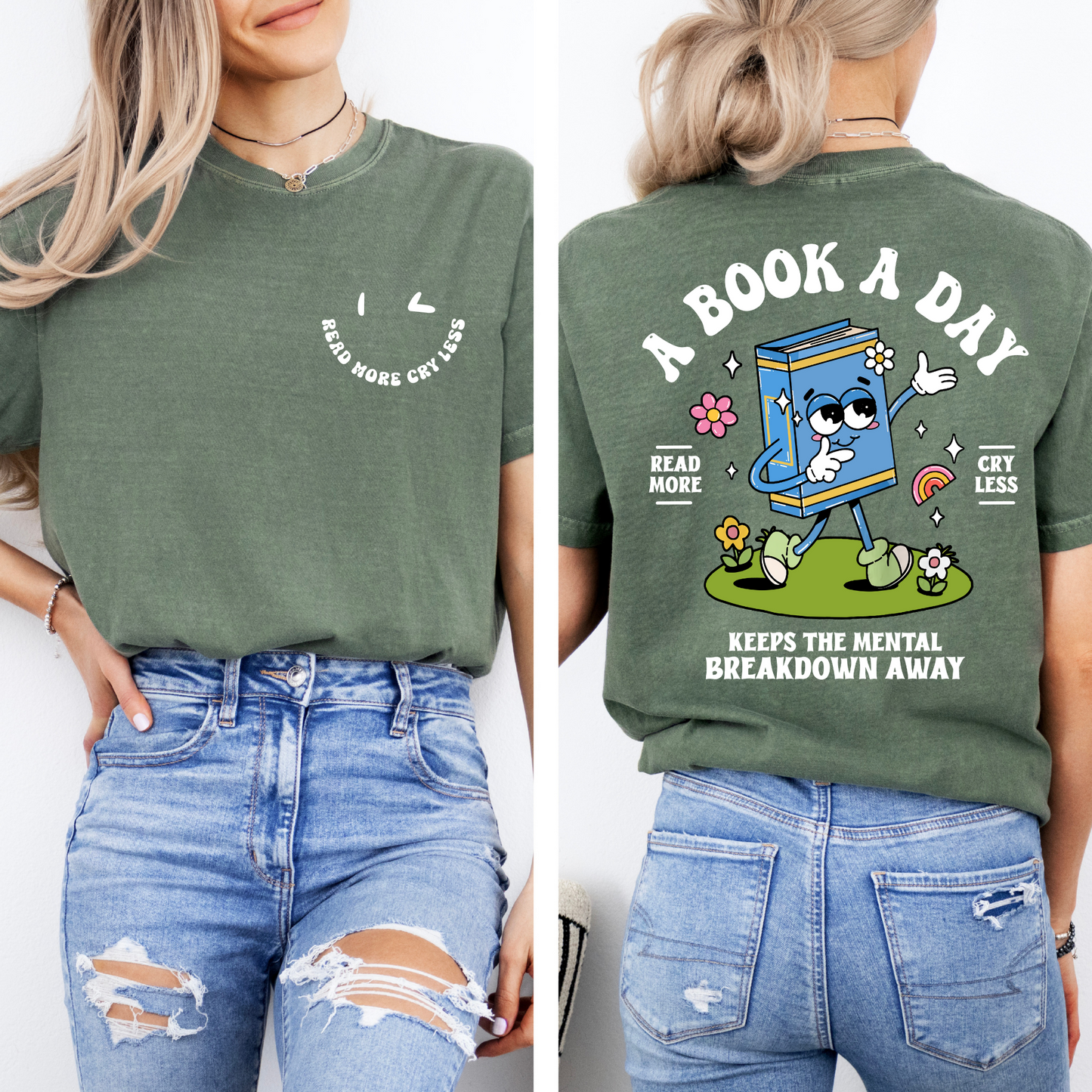Read More Cry Less Tee + Free cup - Sayitwithatea