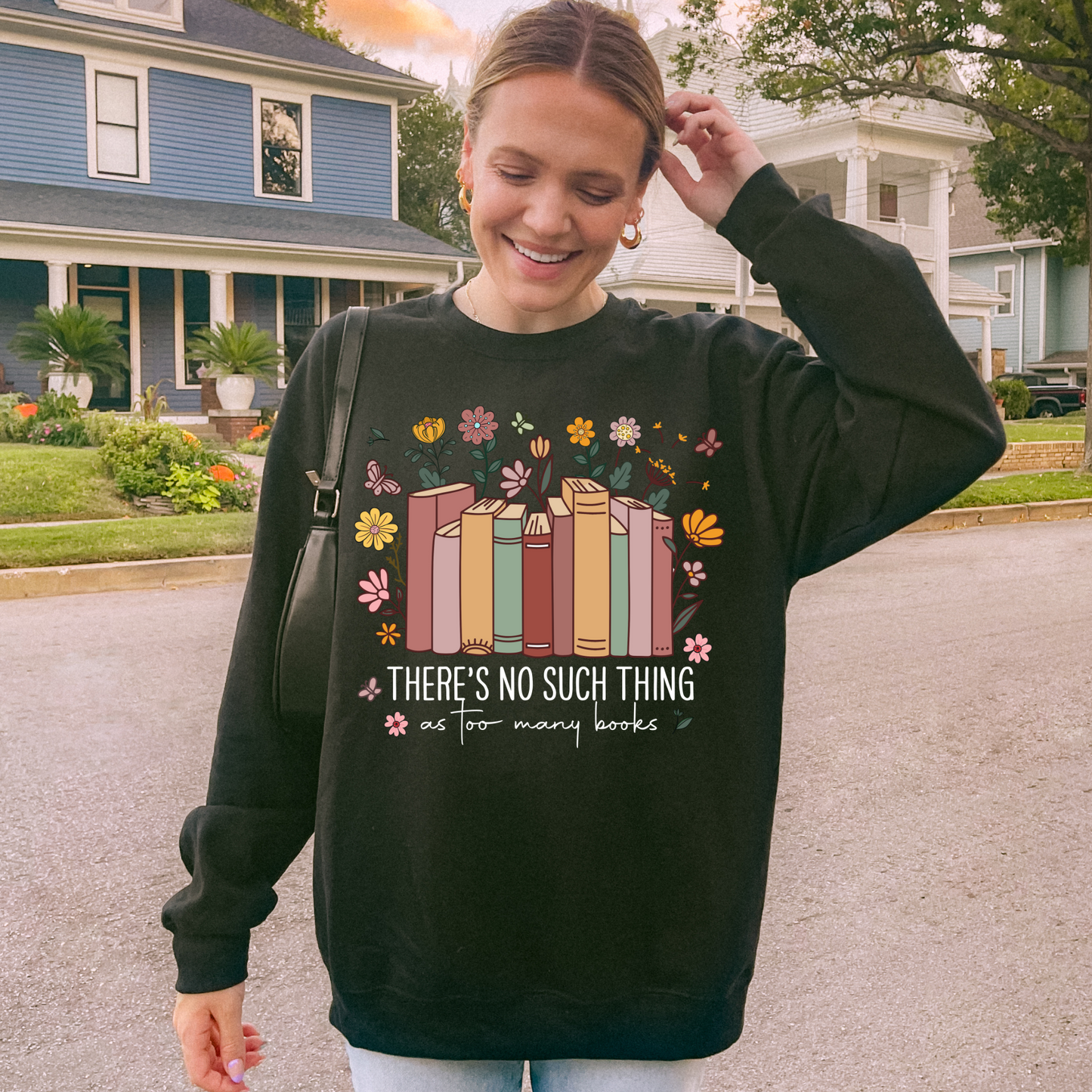 Too Many Books Sweatshirt + Free Cup