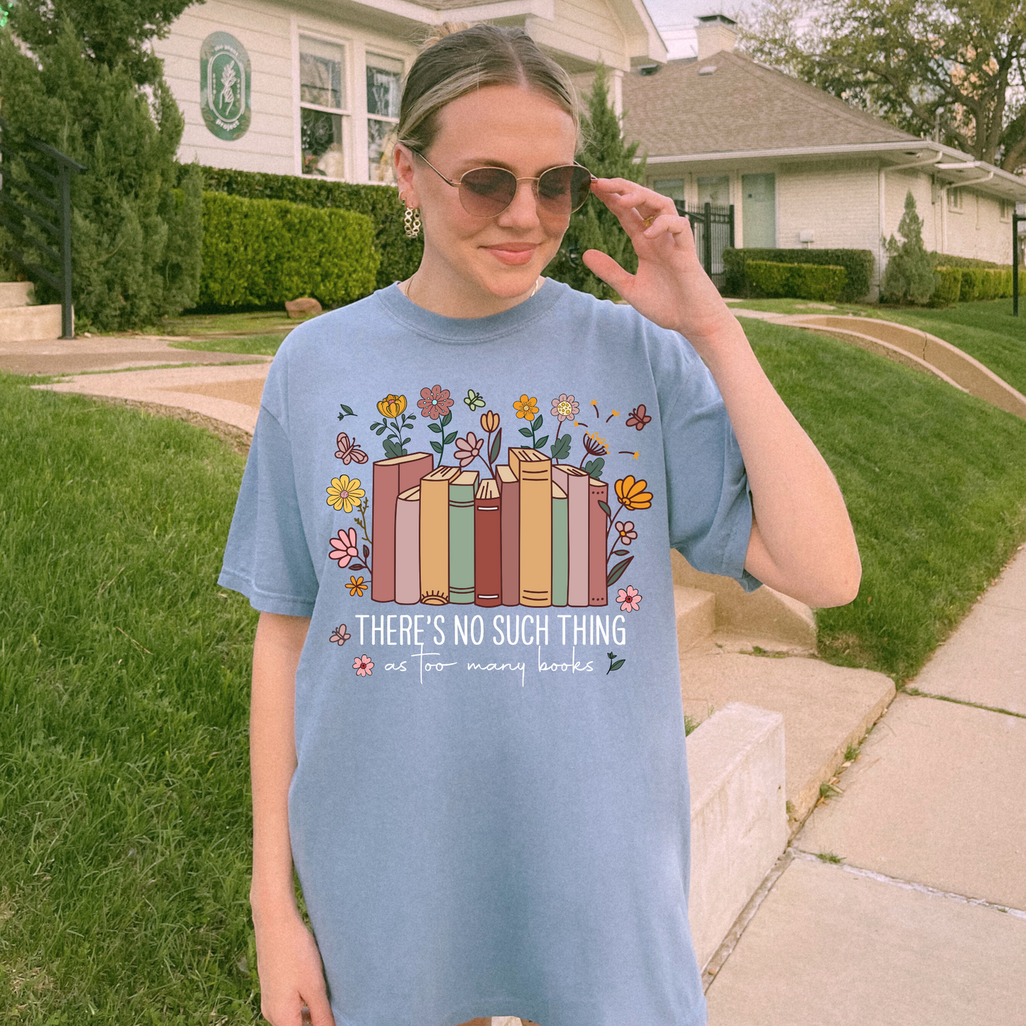 Too Many Books Tee + Free Cup