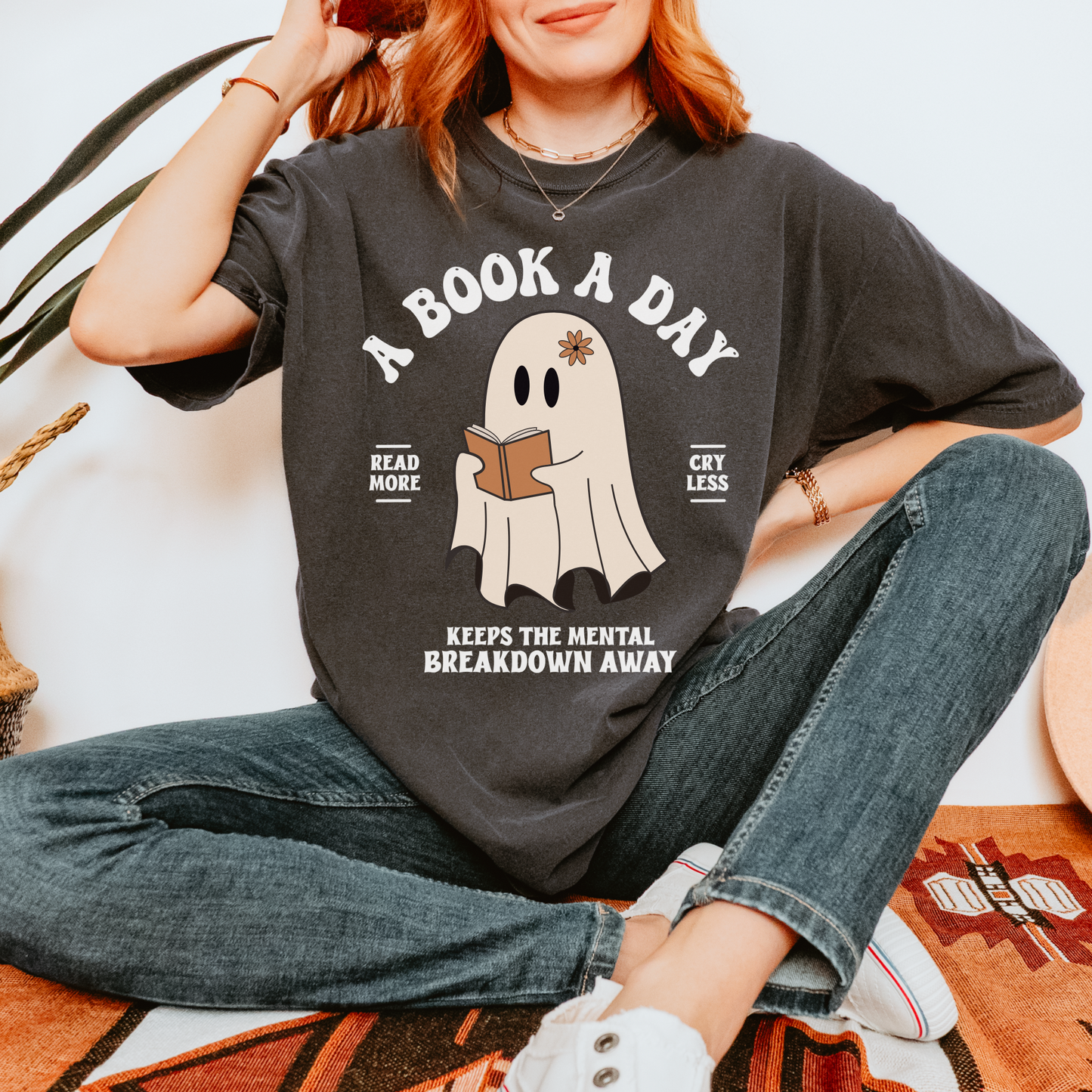 Ghost Read More Cry Less Tee + Free Cup - Sayitwithatea