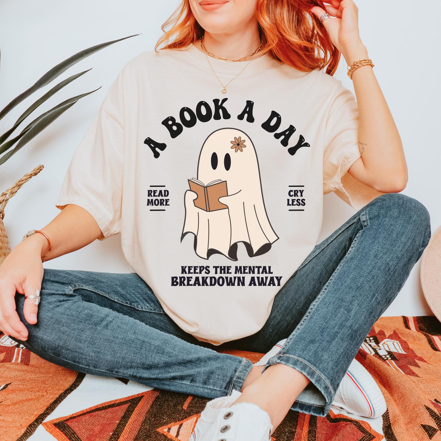 Ghost Read More Cry Less Tee + Free Cup - Sayitwithatea