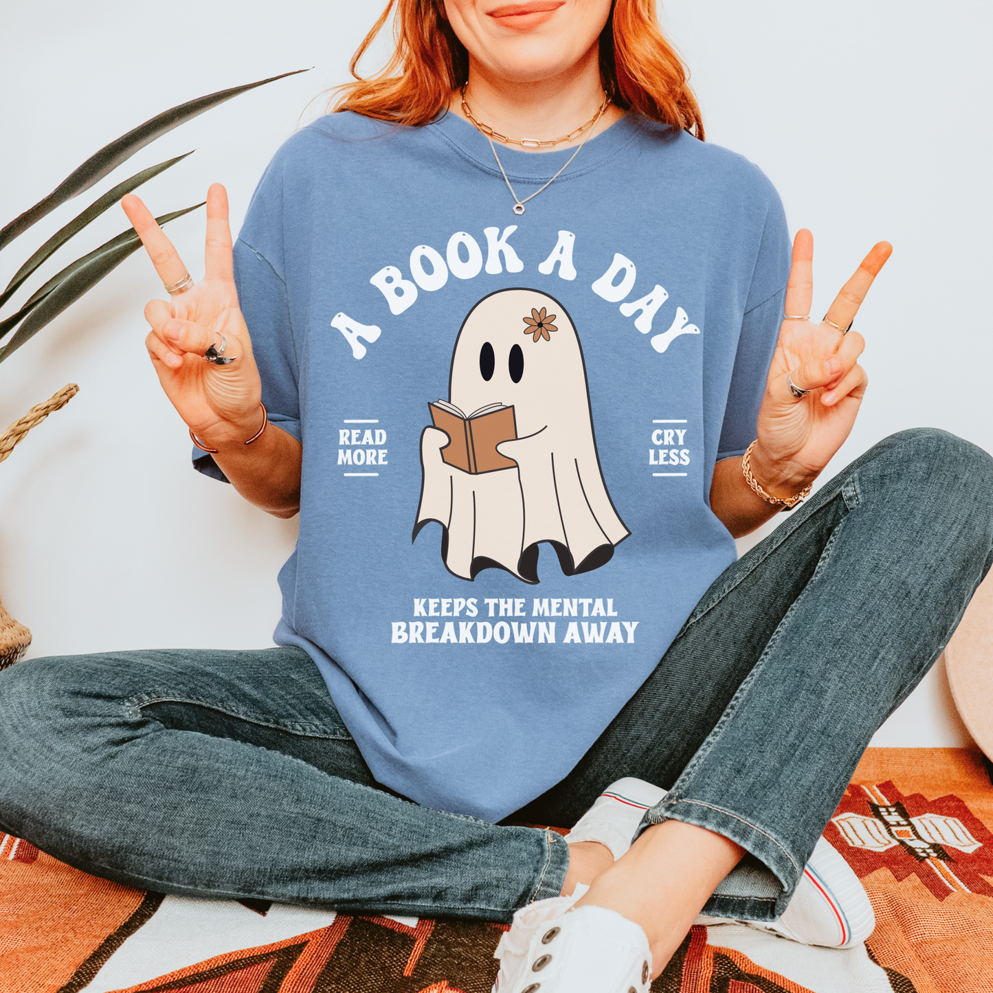 Ghost Read More Cry Less Tee + Free Cup - Sayitwithatea