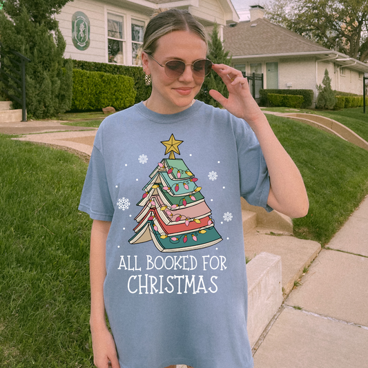 All Booked For Christmas Tee + Free Cup - Sayitwithatea