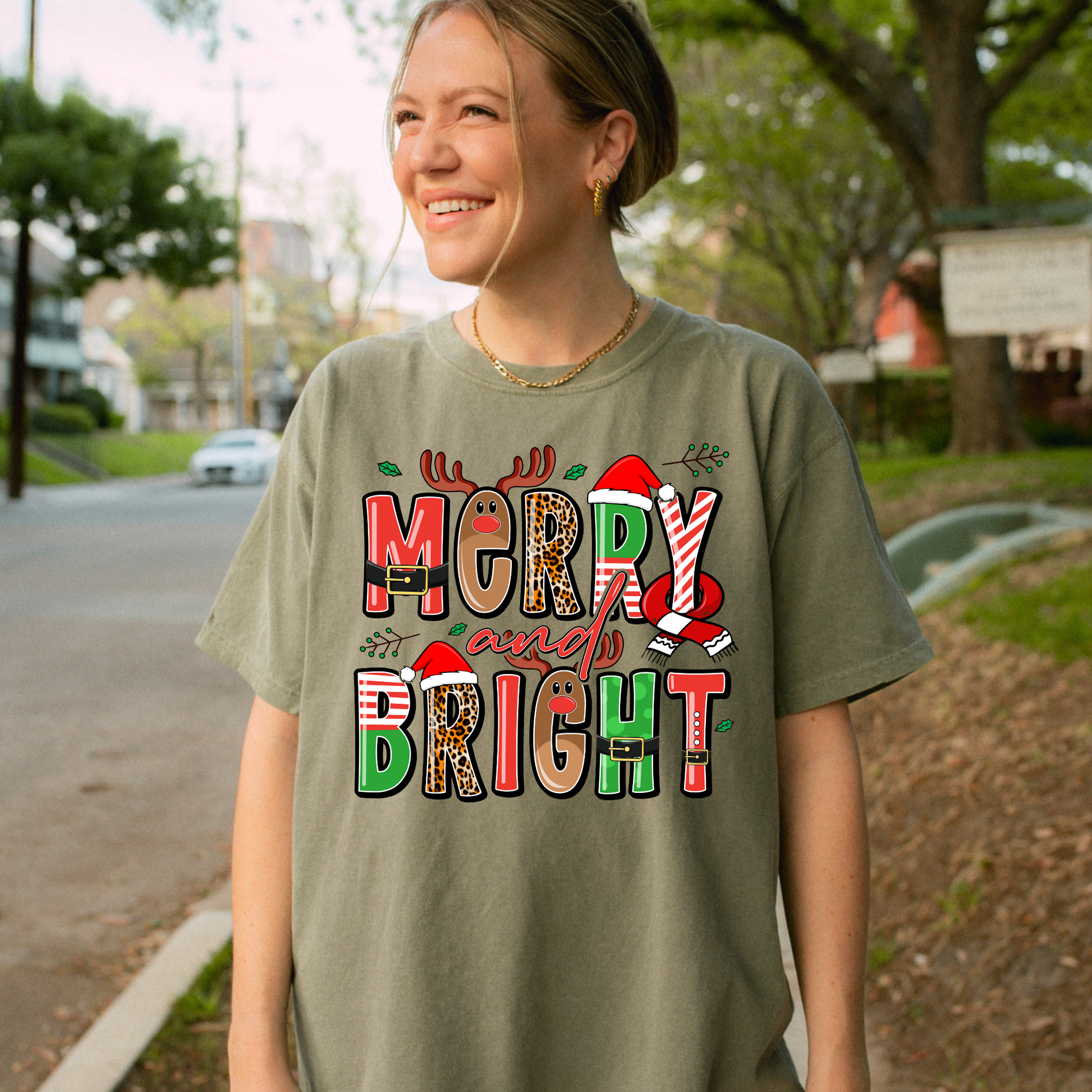 Merry & Bright Tee + Free Cup - Sayitwithatea