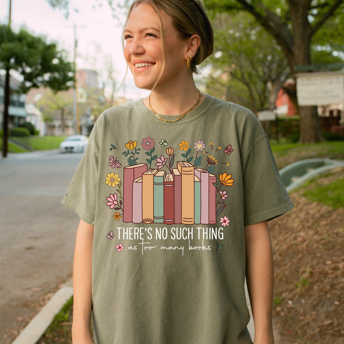 Too Many Books Tee + Free Cup