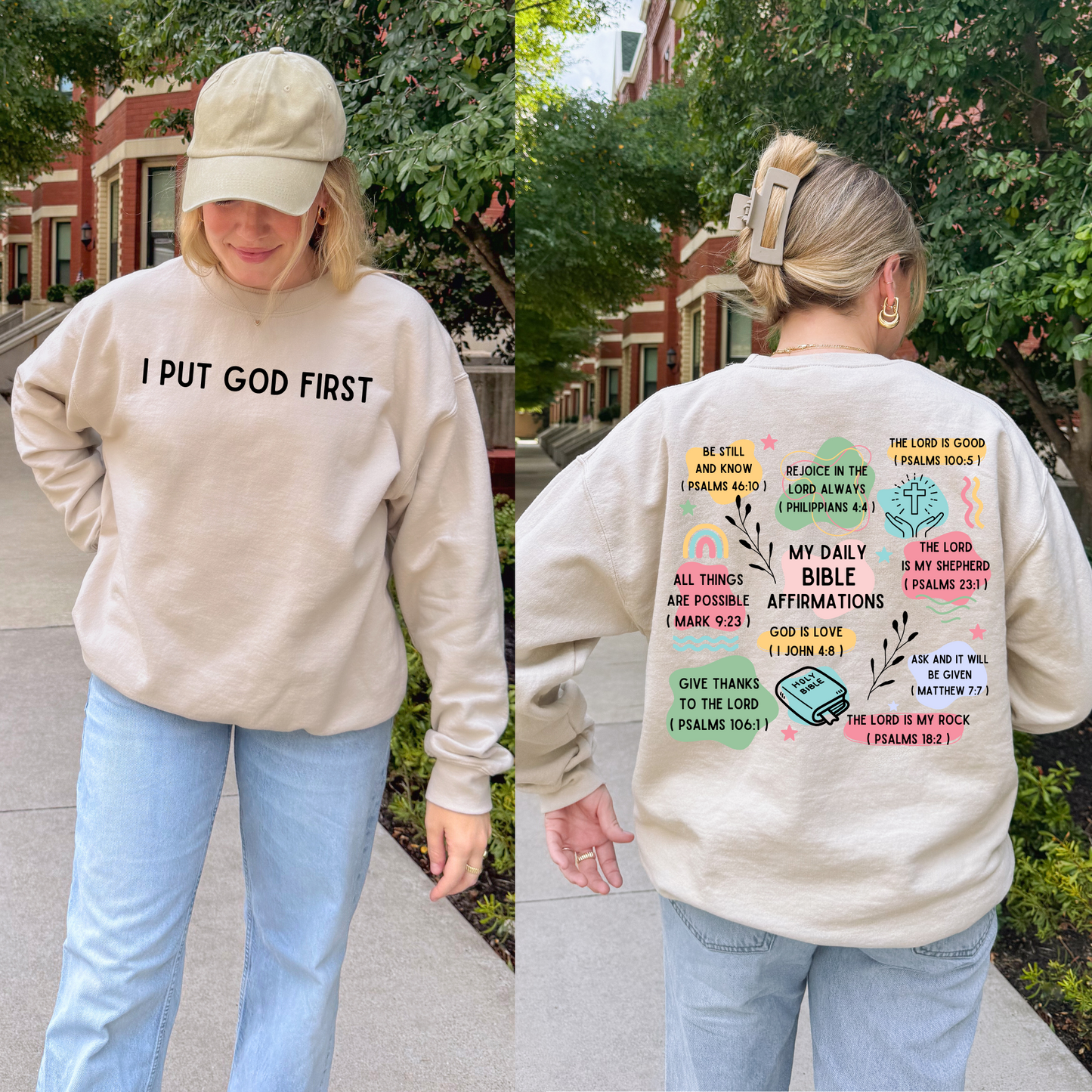 Bible Verses Sweatshirt + Free Cup