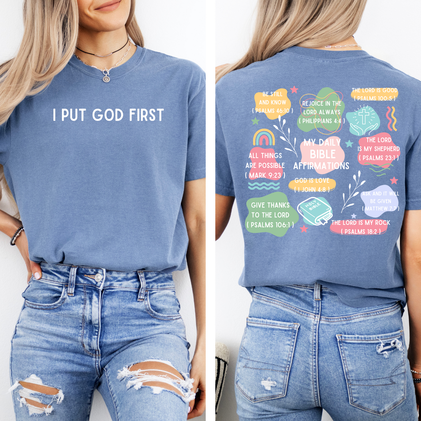 I Put God First Tee + Free Cup