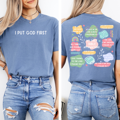 I Put God First Tee + Free Cup - Sayitwithatea