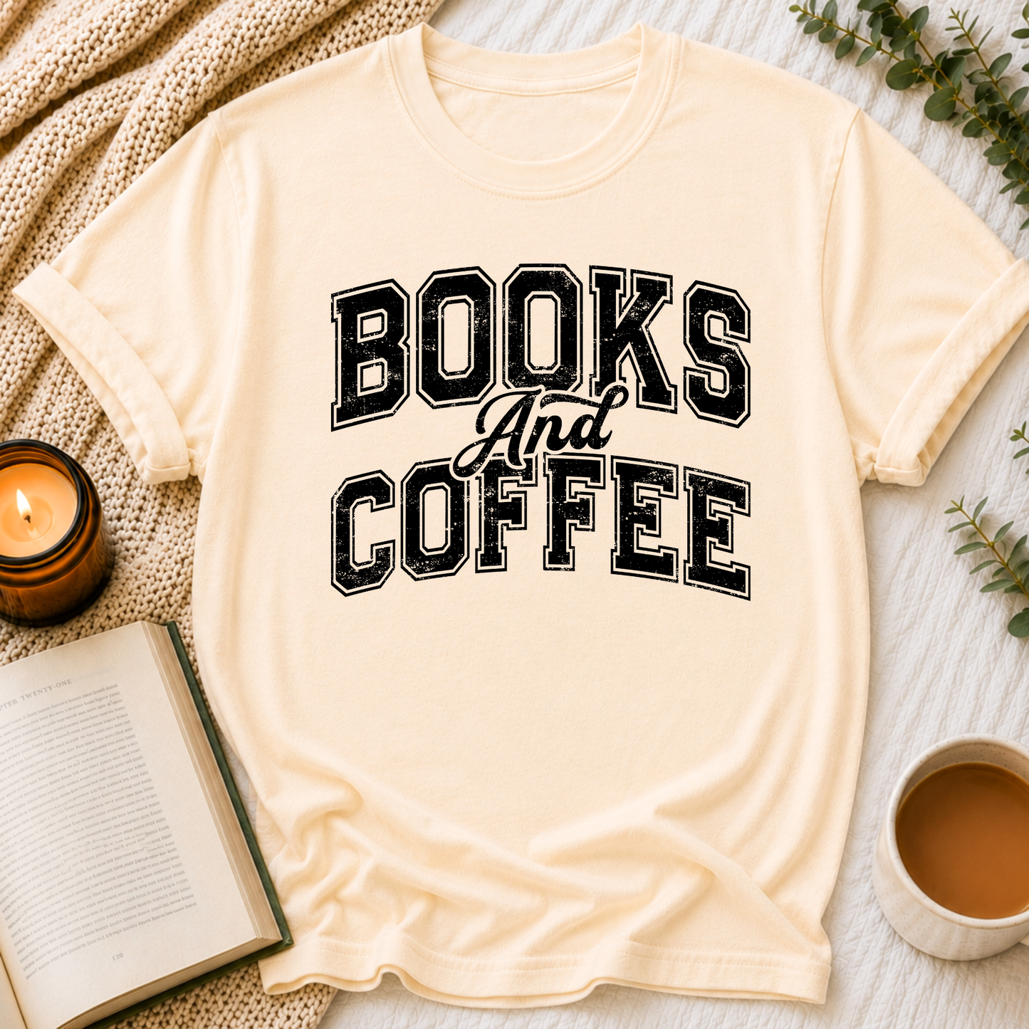 Books And Coffee Tee