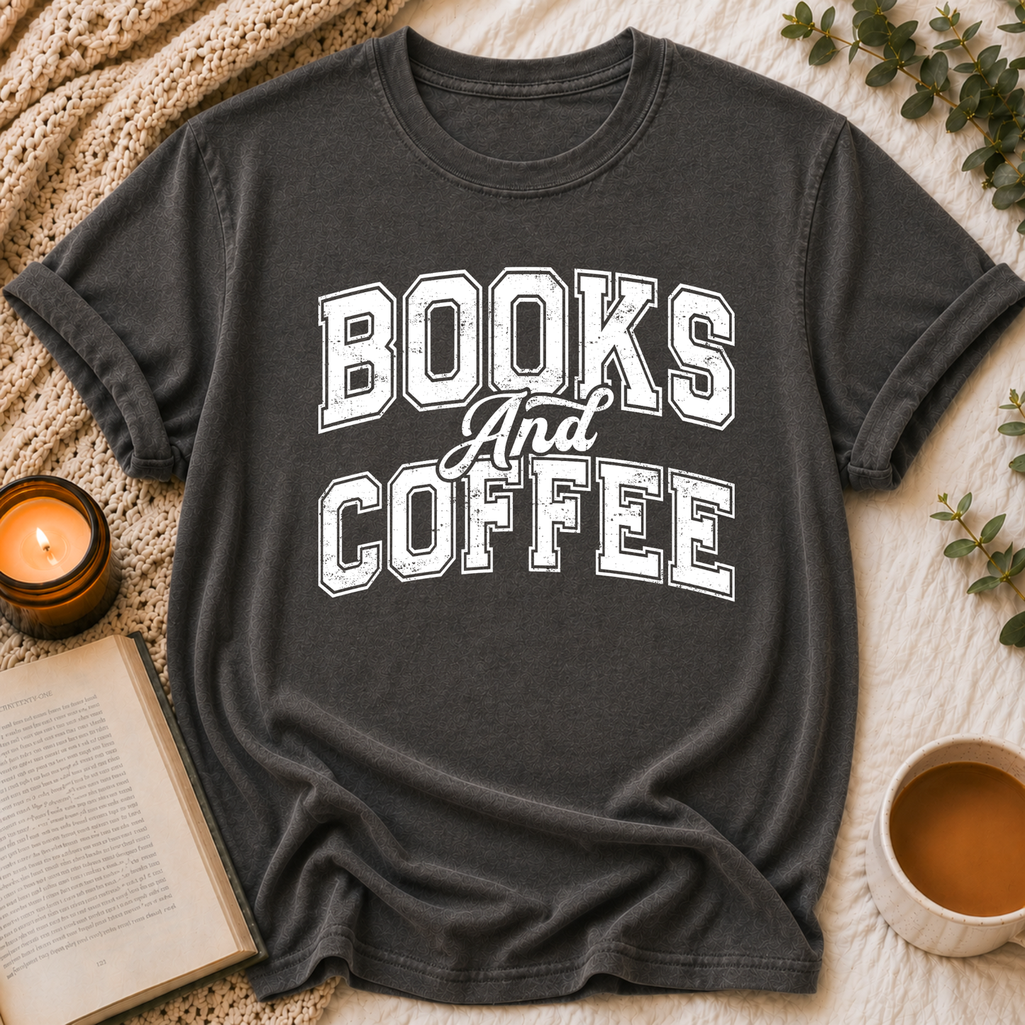 Books And Coffee Tee