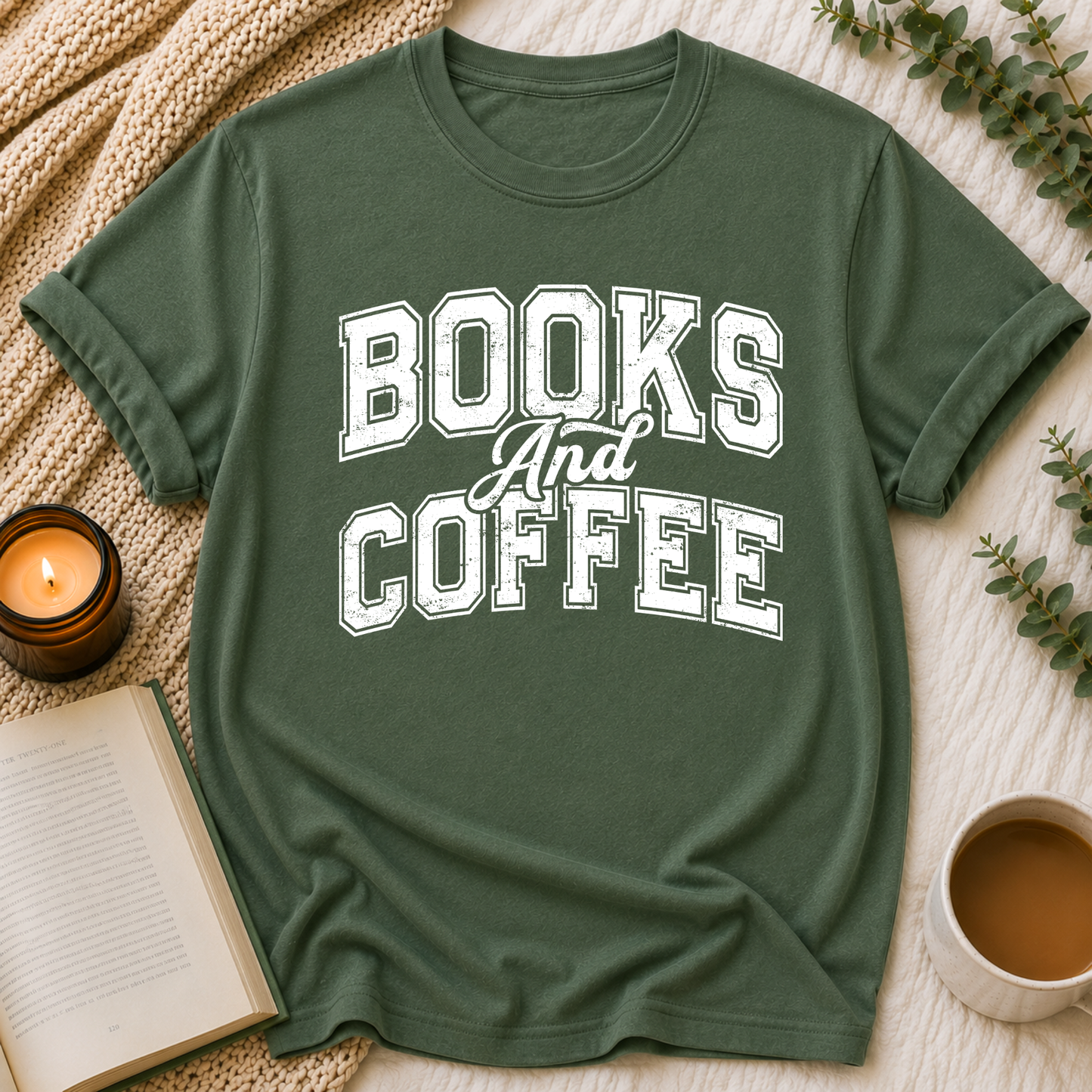 Books And Coffee Tee