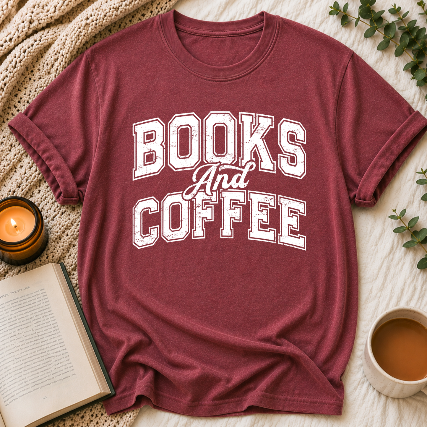 Books And Coffee Tee