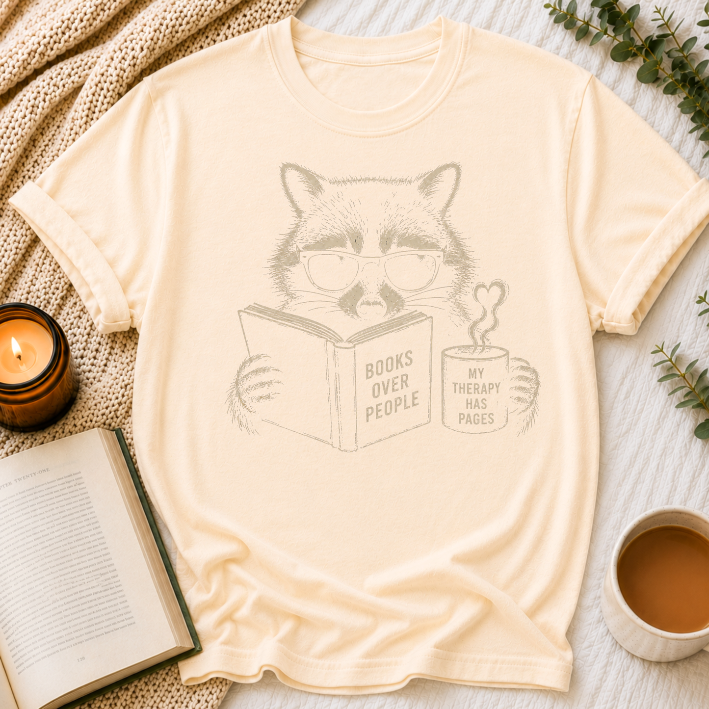 Raccoon Reading Tee