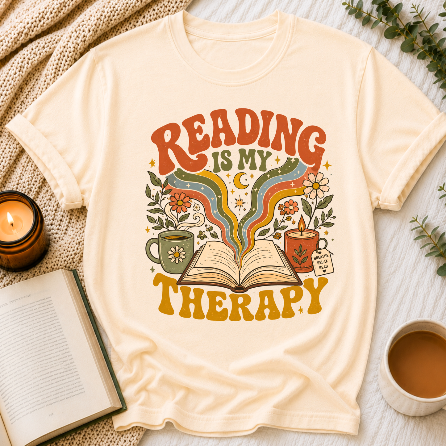 Reading Is My Therapy Tee