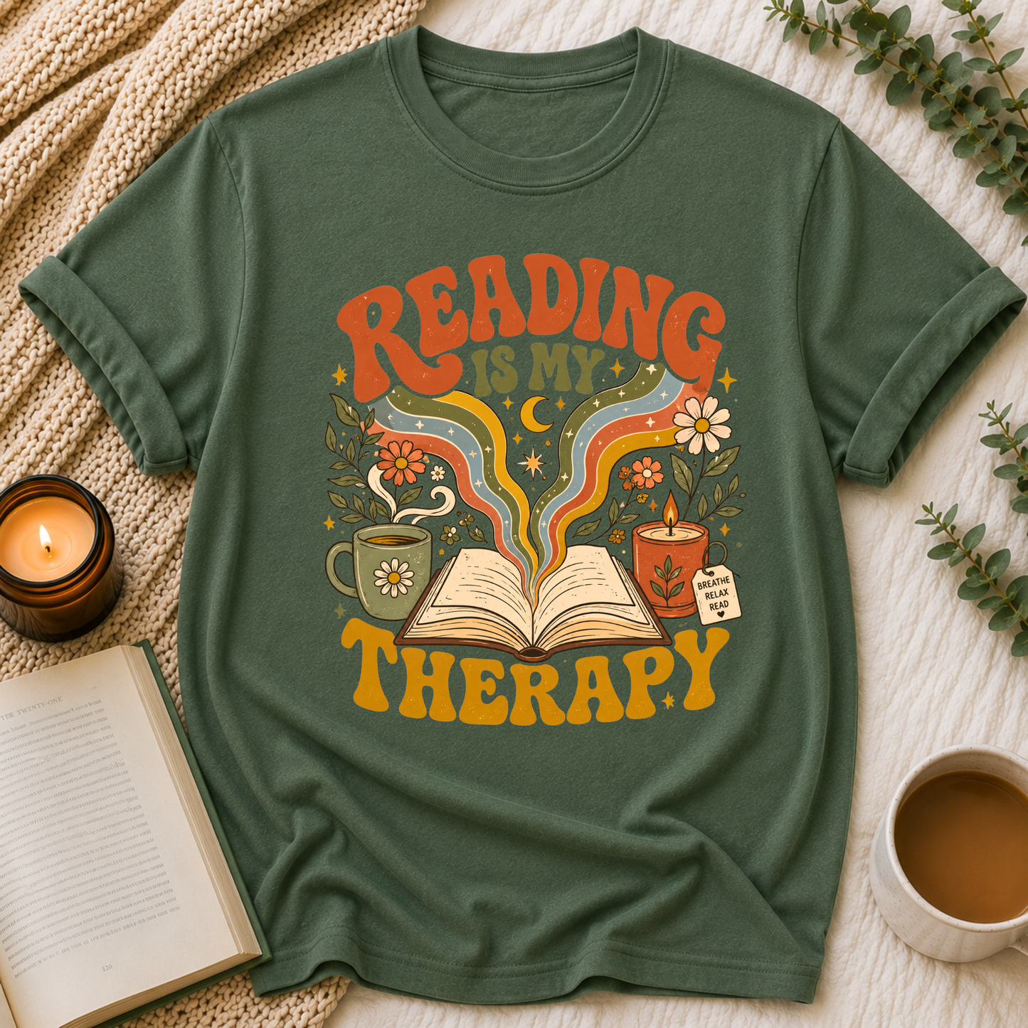 Reading Is My Therapy Tee