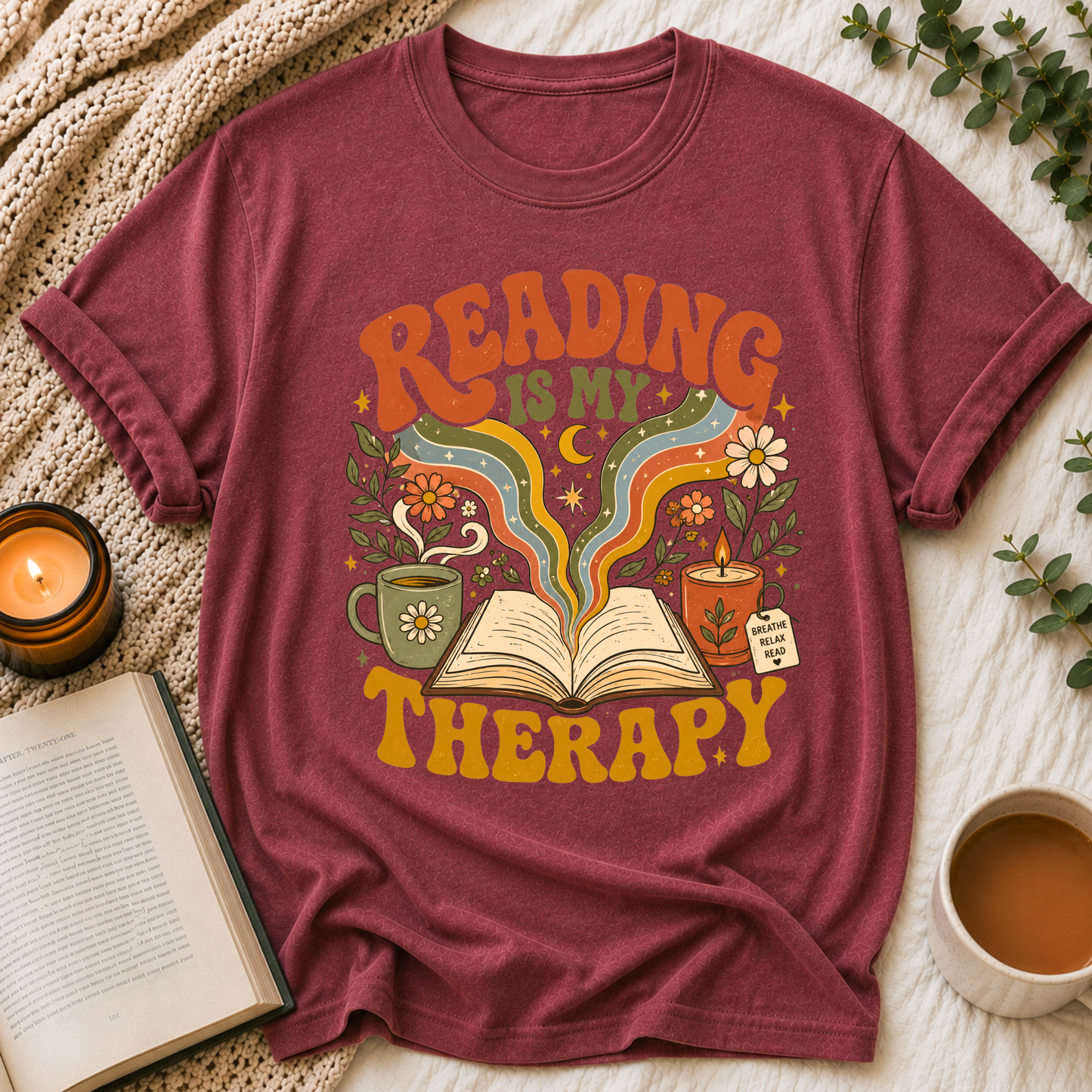Reading Is My Therapy Tee