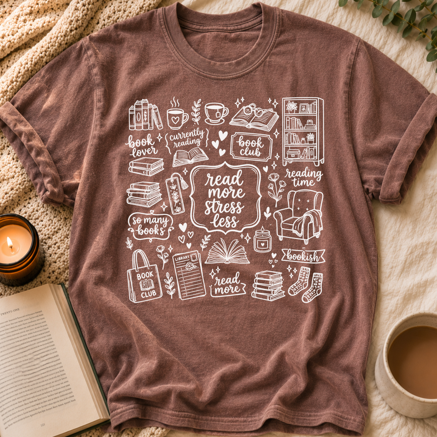 Read More, Stress Less T-Shirt