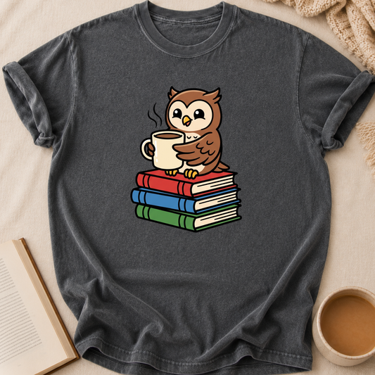 Owl On Books T-Shirt