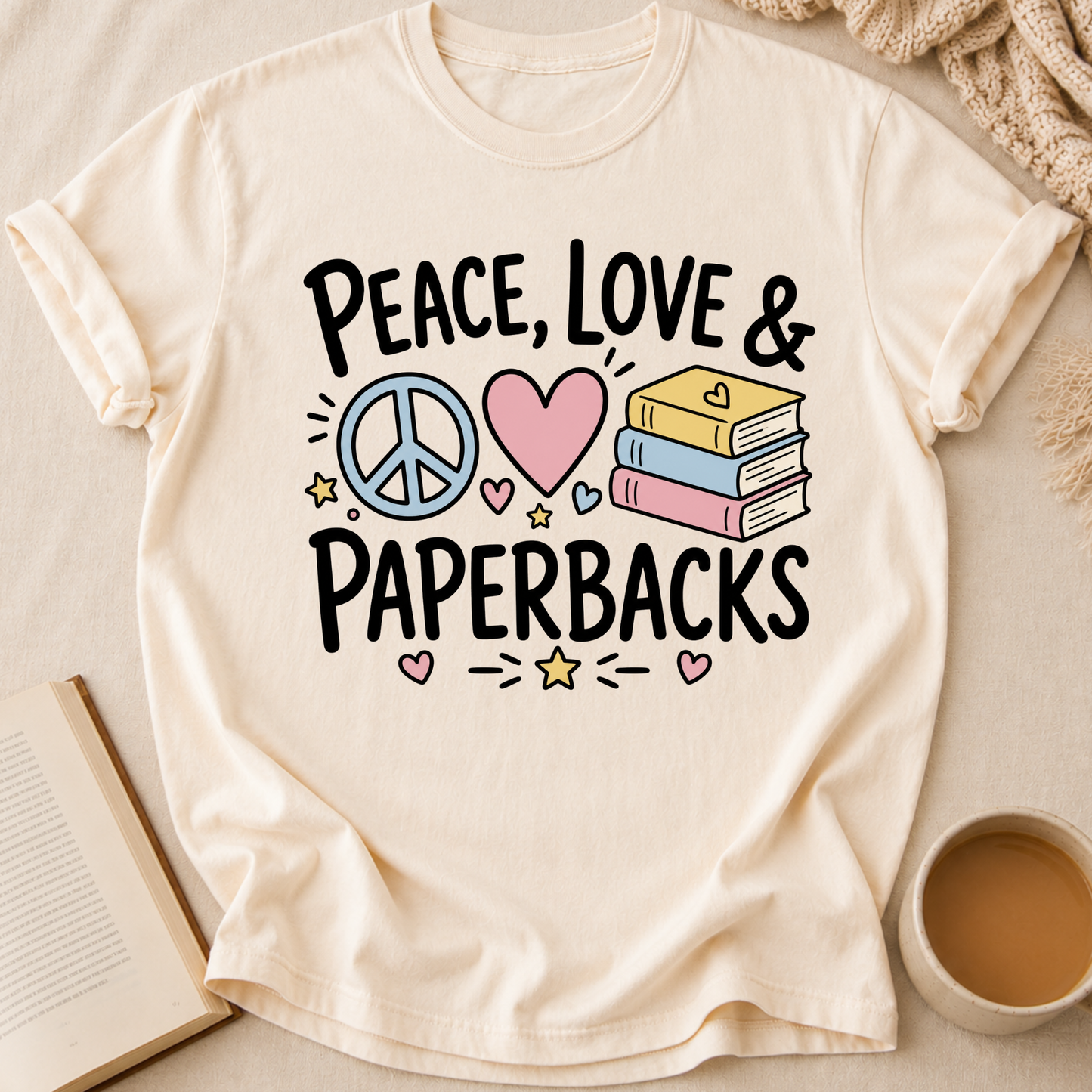 Peace Love Paperbacks T-Shirt