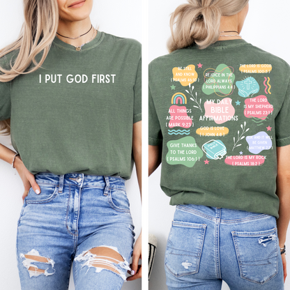 I Put God First Tee + Free Cup - Sayitwithatea