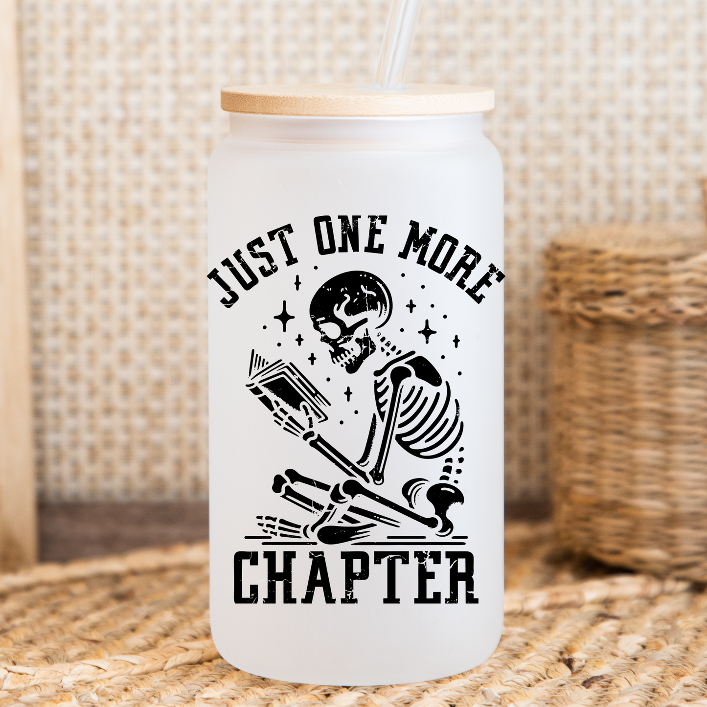 Just one more chapter 16oz glass cup