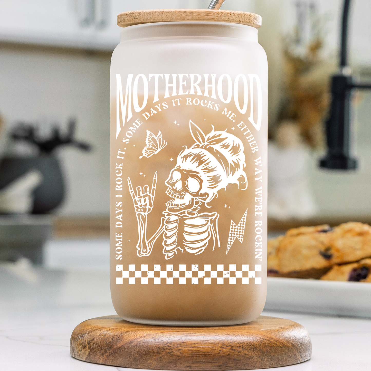 Motherhood 16oz Glass Cup