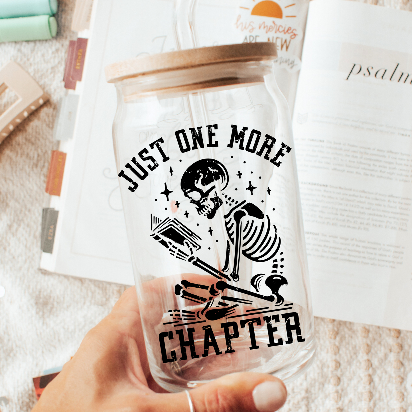 Just one more chapter 16oz glass cup