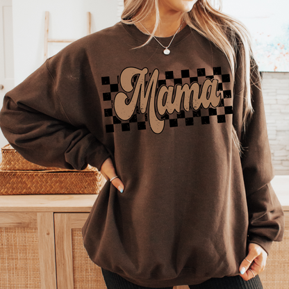 Checkered Mama Sweatshirt - Sayitwithatea