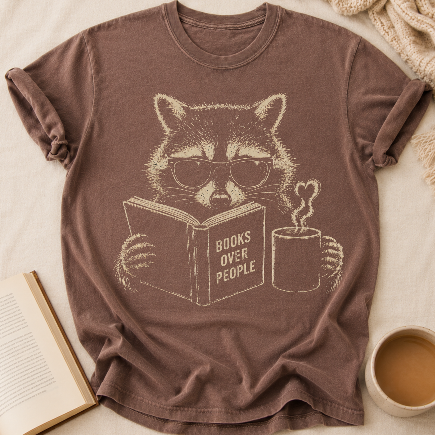 Raccoon Reading T-Shirt