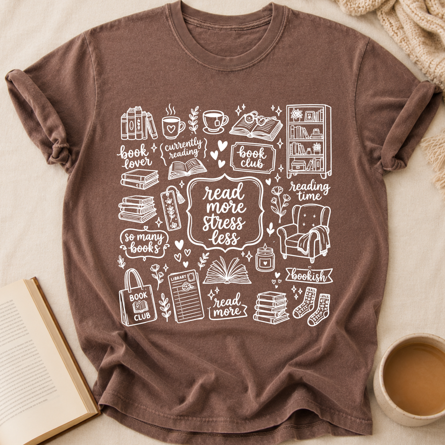 Read More, Stress Less T-Shirt