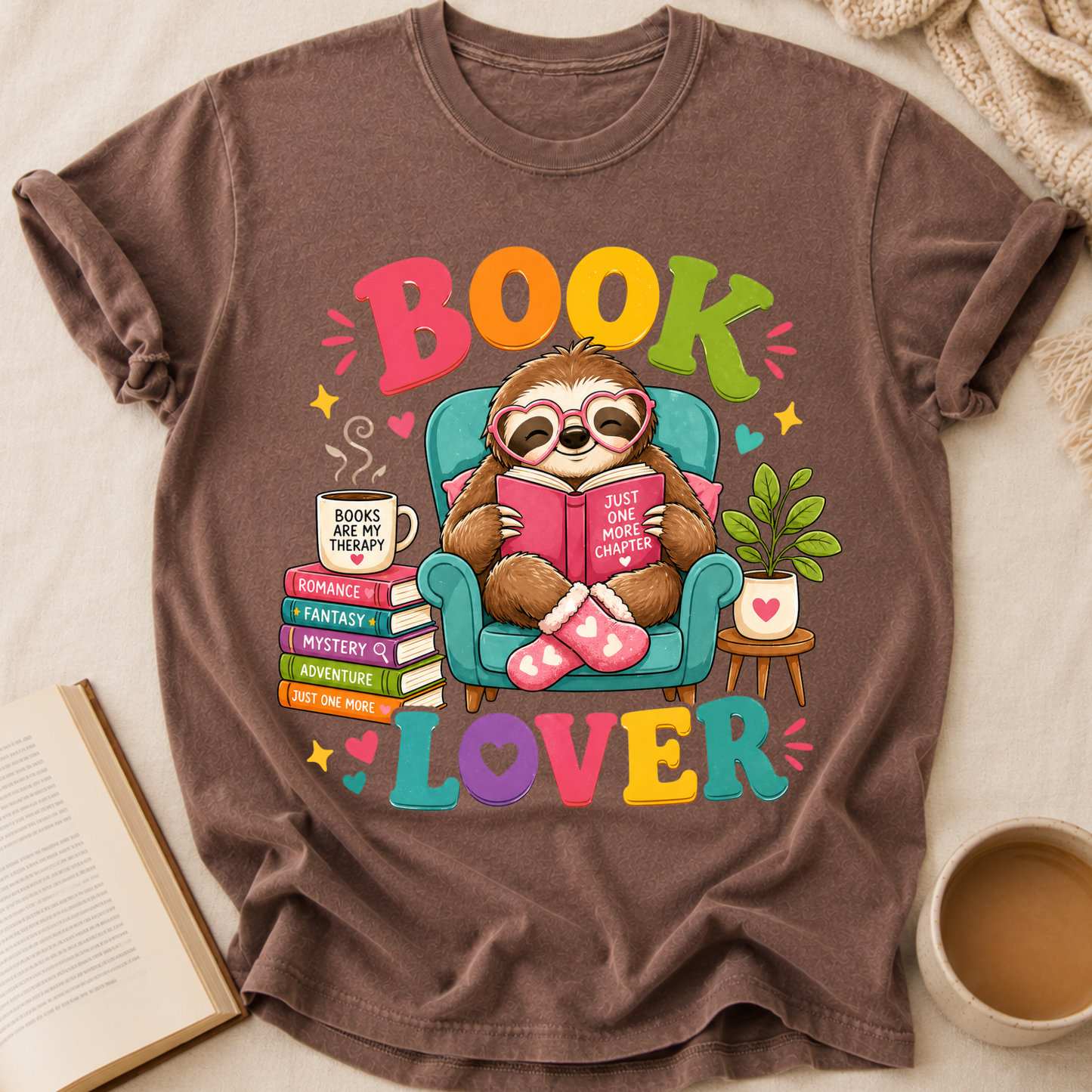 Sloth Book Lover T-Shirt