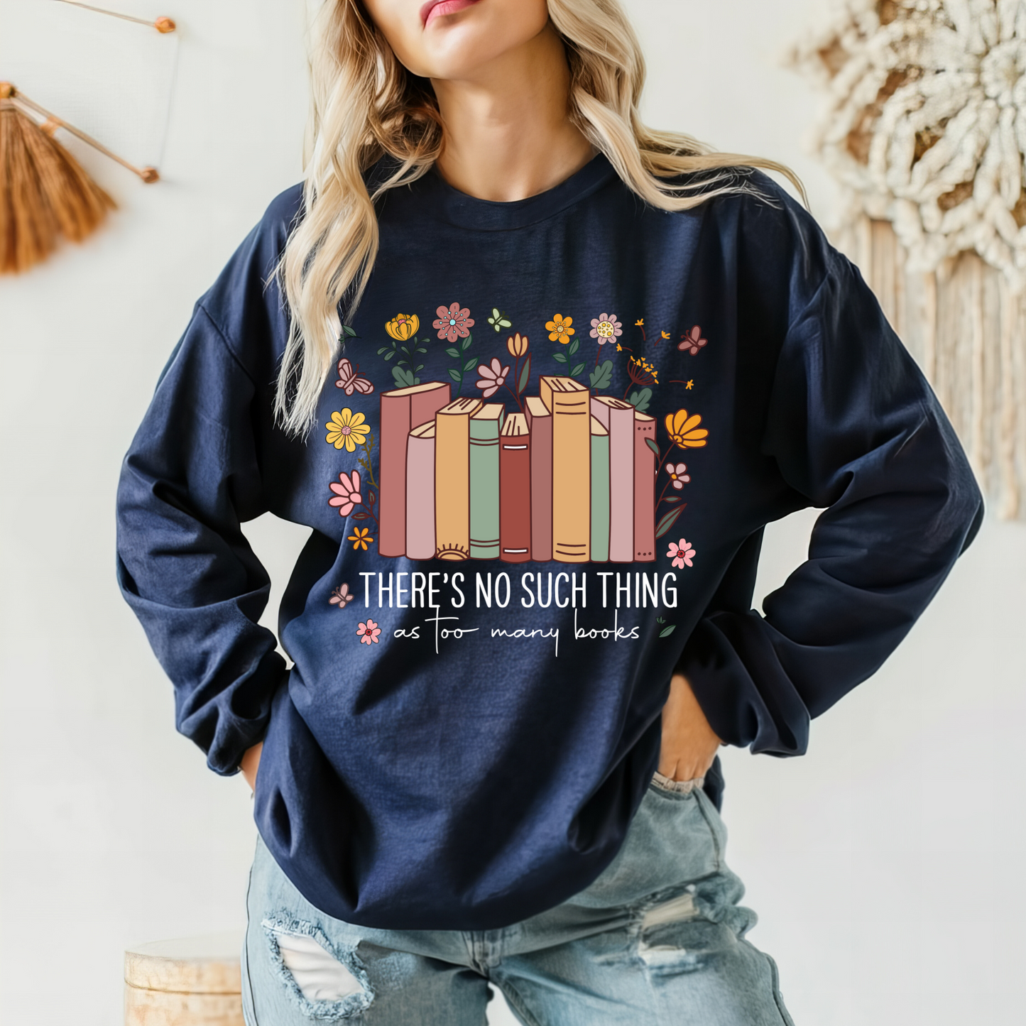 No Such Thing As Too Many Books Sweatshirt + Free Cup