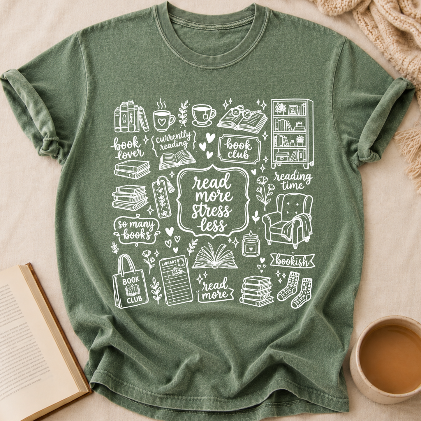 Read More, Stress Less T-Shirt