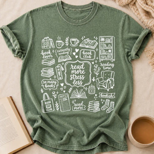 Read More, Stress Less T-Shirt