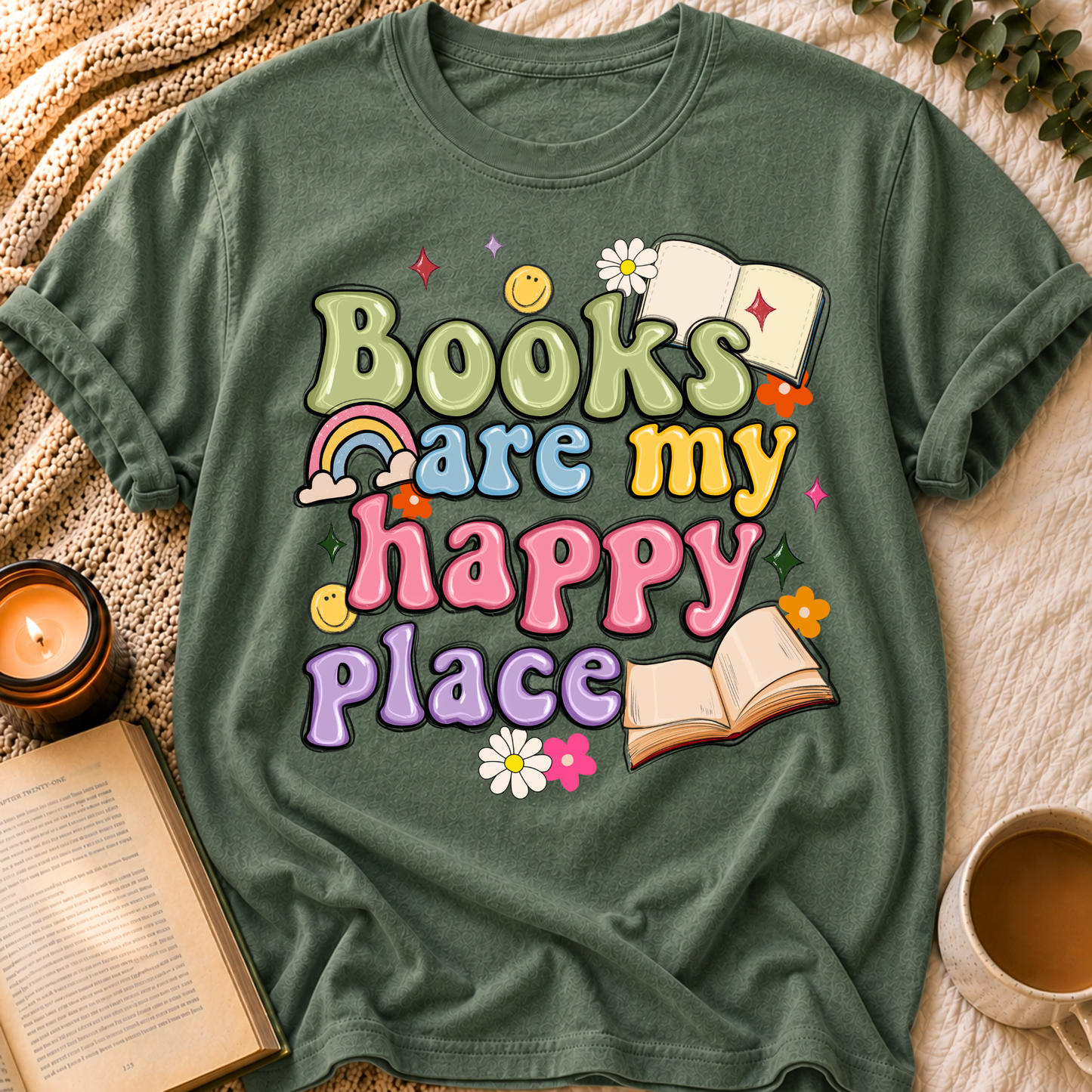 Books Are My Happy Place T-Shirt