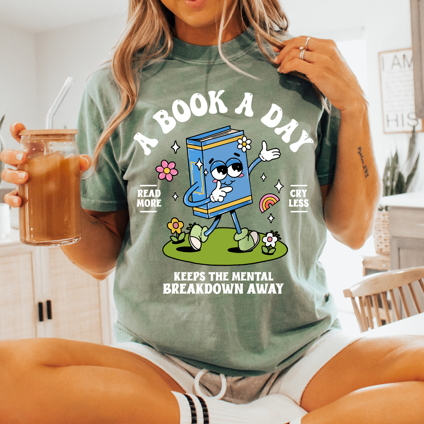 A Book A Day Tee + Free Cup