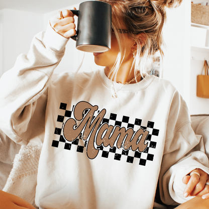Checkered Mama Sweatshirt - Sayitwithatea