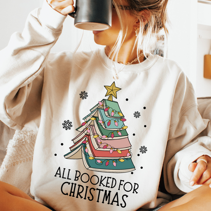 All Booked For Christmas Sweatshirt + Free Cup - Sayitwithatea