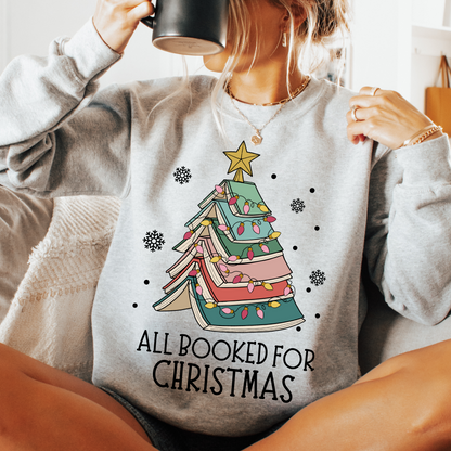 All Booked For Christmas Sweatshirt + Free Cup - Sayitwithatea