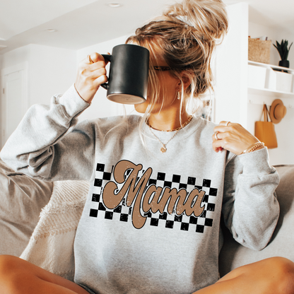 Checkered Mama Sweatshirt - Sayitwithatea