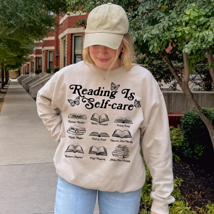 Reading Is Selfcare Sweatshirt + Free Cup - Sayitwithatea