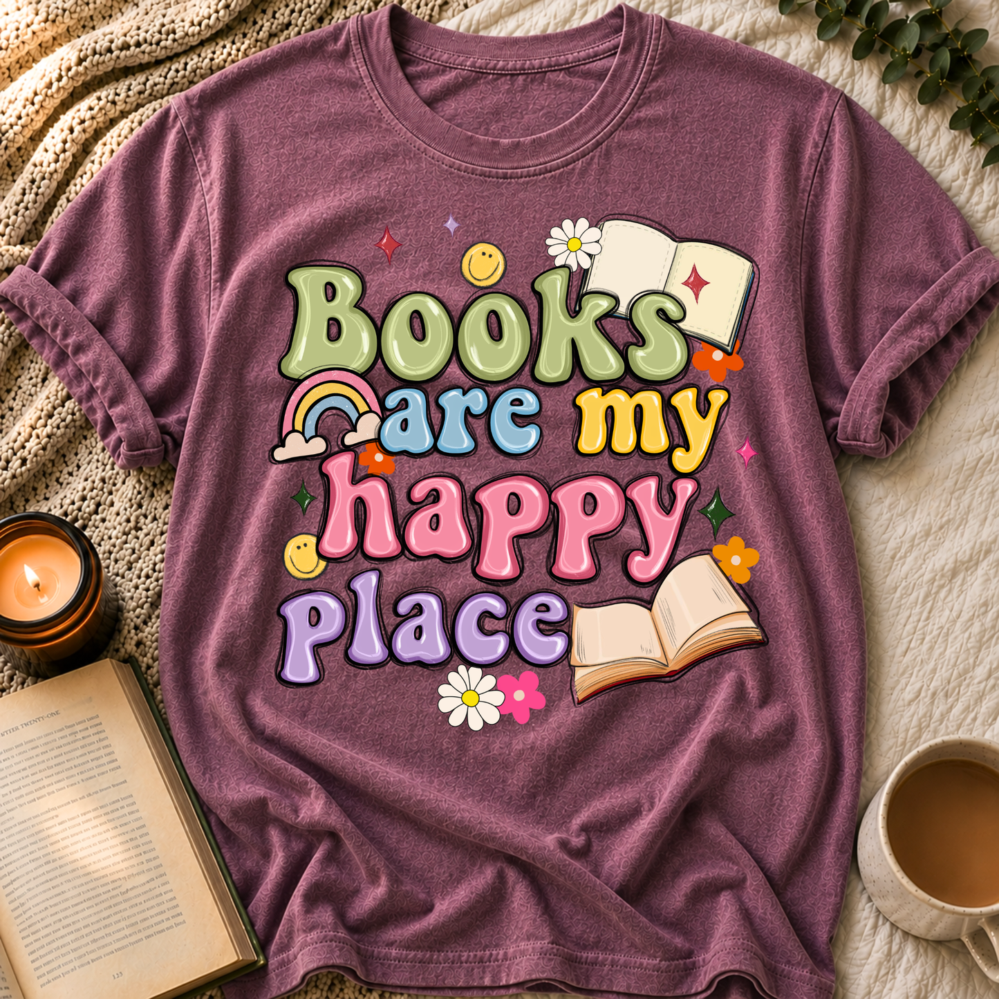 Books Are My Happy Place T-Shirt
