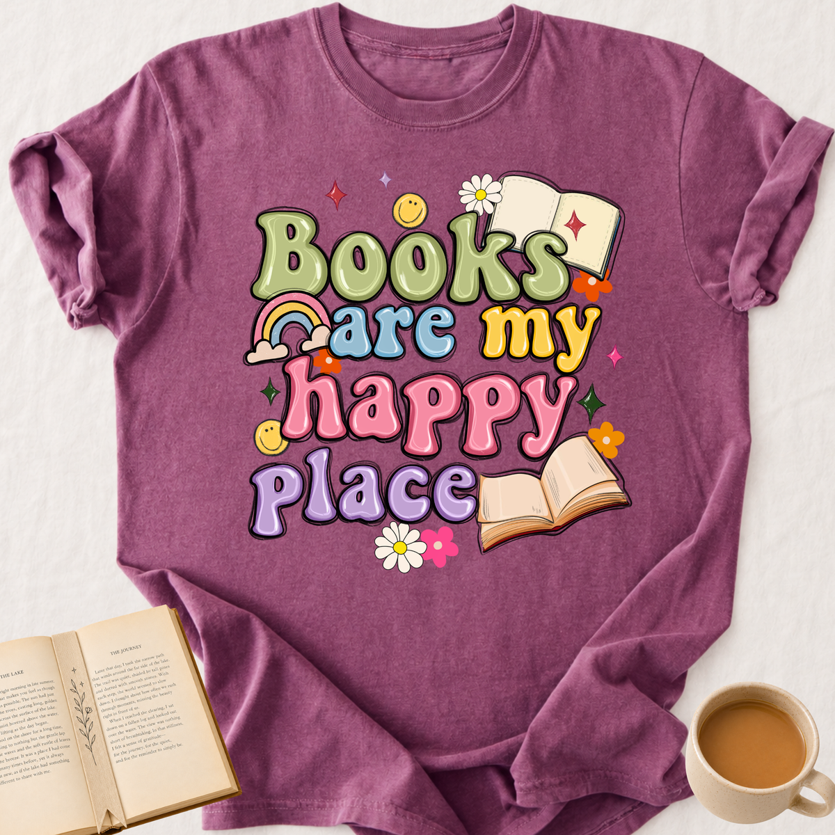 Books Are My Happy Place T-Shirt