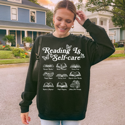 Reading Is Selfcare Sweatshirt + Free Cup - Sayitwithatea