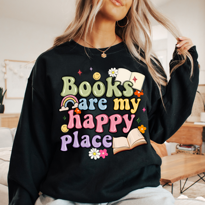 Books Are My Happy Place Sweatshirt + Free cup - Sayitwithatea