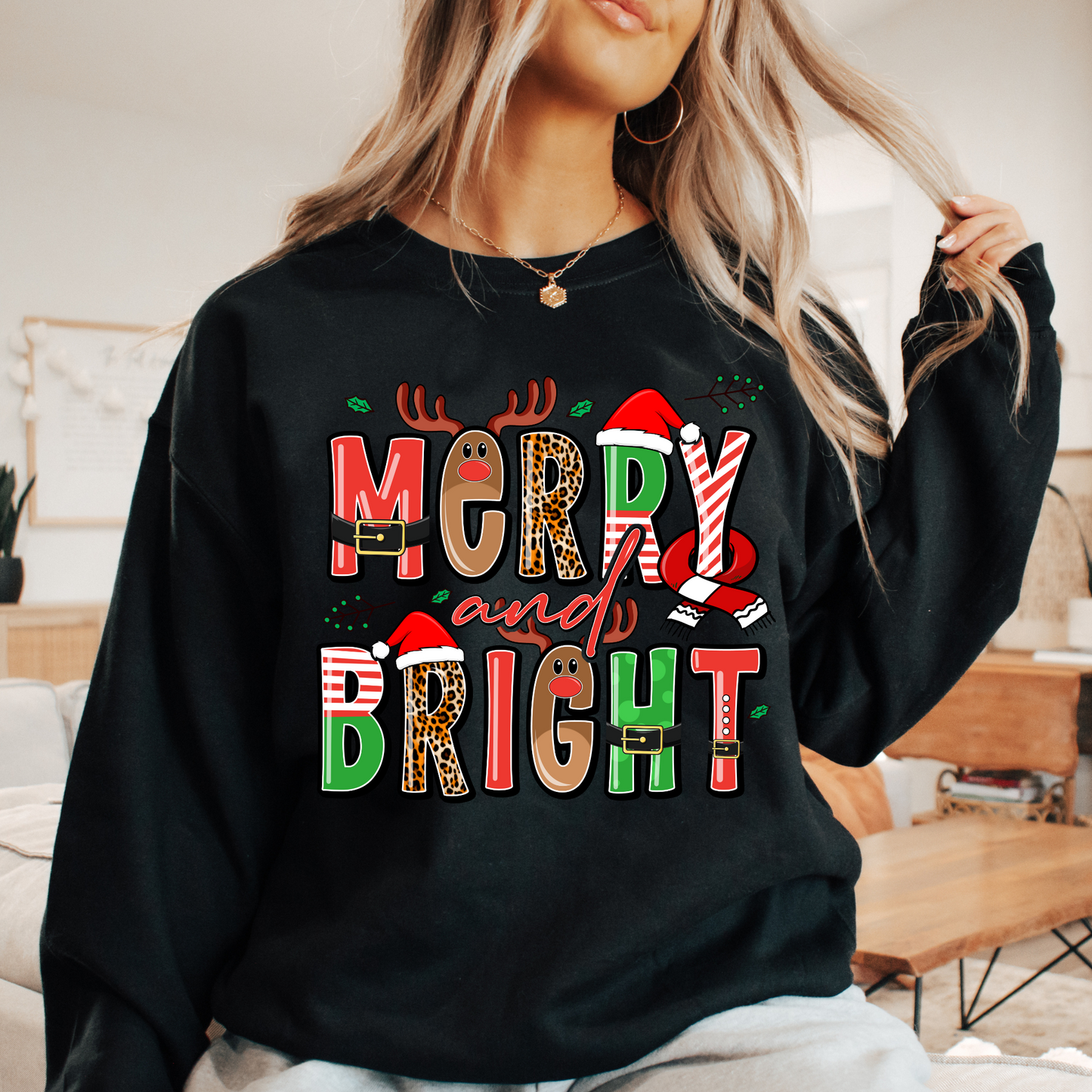 Merry & Bright Sweatshirt + Free Cup