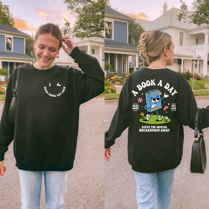 Read more cry less sweatshirt + Free Cup - Sayitwithatea