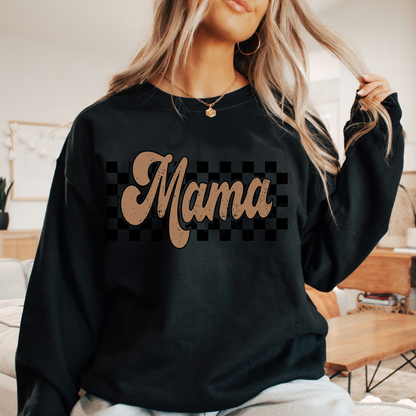 Checkered Mama Sweatshirt - Sayitwithatea