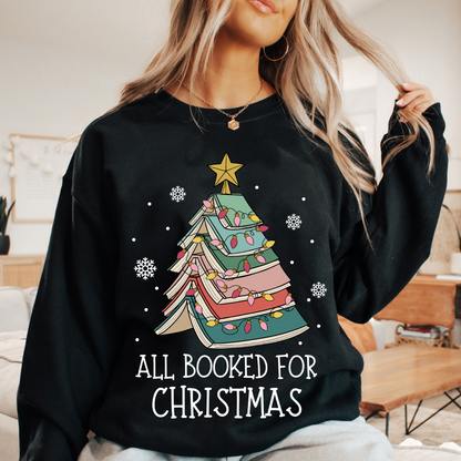 All Booked For Christmas Sweatshirt + Free Cup - Sayitwithatea