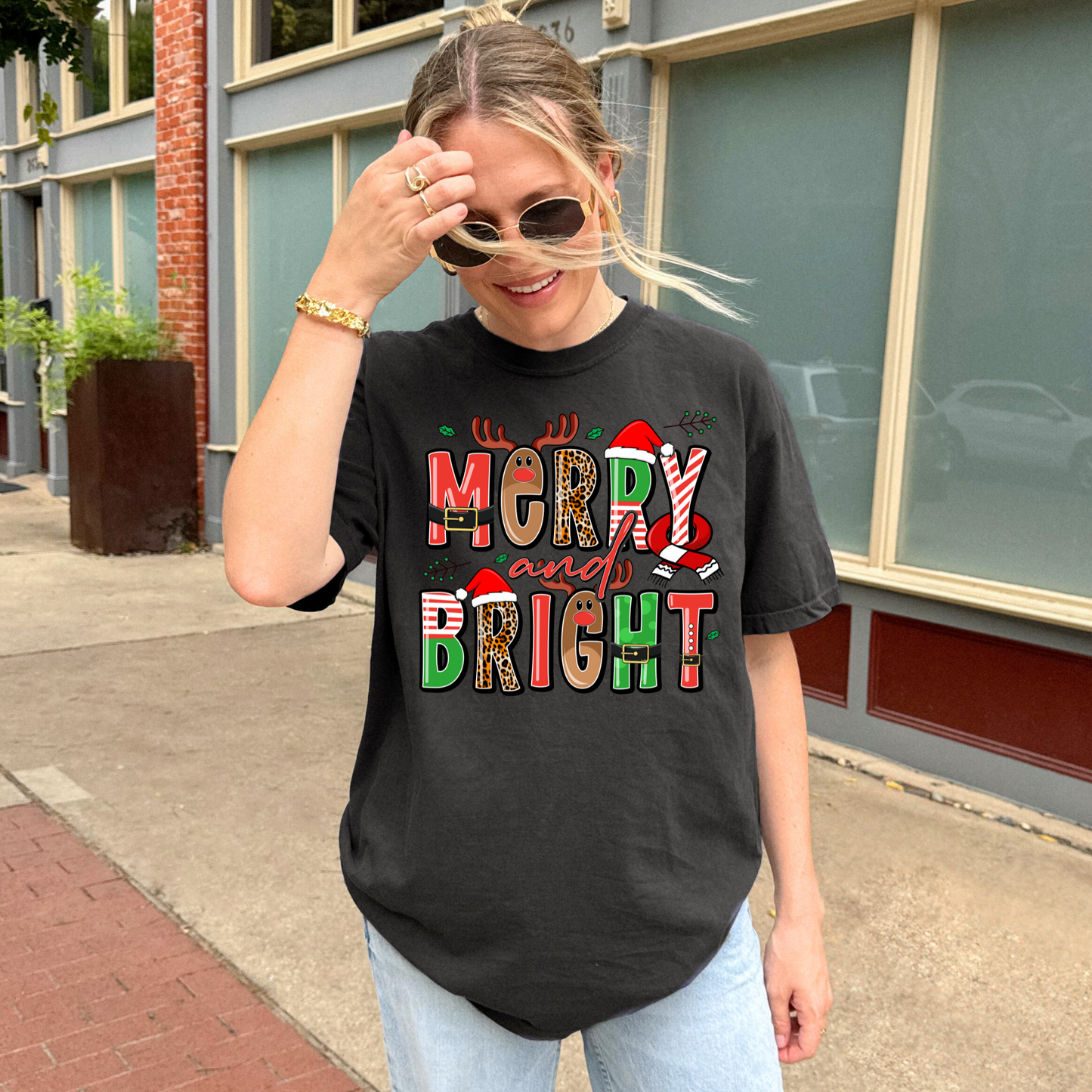 Merry & Bright Tee + Free Cup